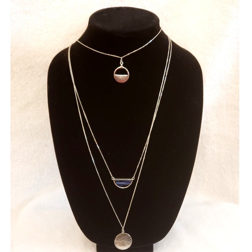 Catherine's 3 for 1 Silver and Blue Necklaces